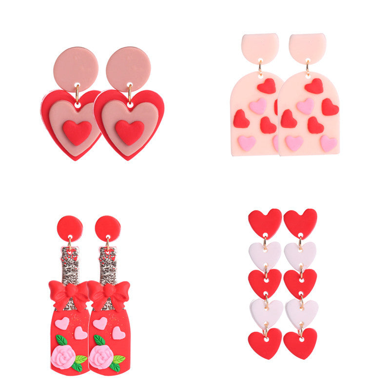 Wholesale Valentine's Day Love Soft Ceramic Earrings
